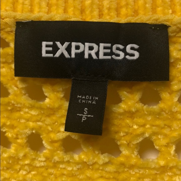 Express Yellow Open Stitch Top - Picture 2 of 5